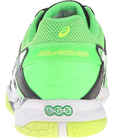 ASICS Men's GEL-Cyber Sensei Volleyball Shoe 6.5 - Black/White/Green Gecko - Buy Online on GoSupps.com