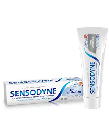 Sensodyne Extra Whitening Toothpaste for Sensitive Teeth, Cavity Prevention and Sensitive Teeth Whitening - 4 Ounces
