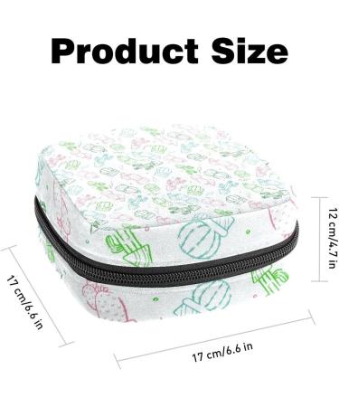 Shop Stylish Menstruation Pad Bag with Zipper - Women's Napkin & Tampon Collection Bag (Small Cactus Pattern) - Color 8 - Buy Online on GoSupps.com