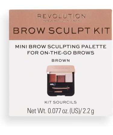 Makeup Revolution Brow Sculpt Kit Brown Brown 1 count (Pack of 1) - Buy Online on GoSupps.com