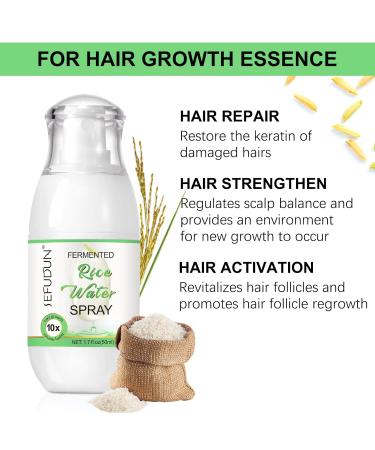 Hair Growth Serum | Rice Water Spray for Women | Natural Hair Moisturizer & Conditioner | Effective Hair Loss Treatment - 1.7 fl.oz - Buy Online on GoSupps.com