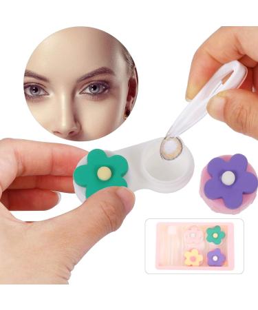 HEALLILY 2pcs Cute Contact Lens Case - Portable Lens Holder with Mirror | International Shipping Available - Buy Online on GoSupps.com