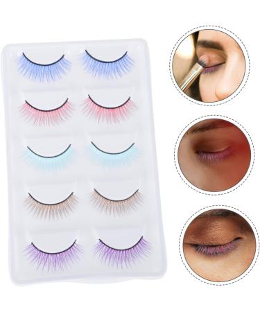 5 Pairs Colored False Eyelashes Colorful Lashes Toiletries Makeup Synthetic Fiber Eyelash Eye Lashes Extension Pestanas Postizas Naturales Decorate Girl Luxury Artificial Fiber - Buy Online on GoSupps.com