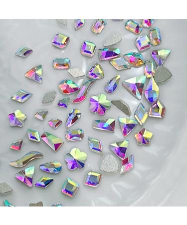 FEIlei 100Pcs Mixed Glass Crystal Hybrid Diamond Rhinestones Nail Art Decorations Drop Rhombus Flatback Stones 3D Gems - Buy Online on GoSupps.com