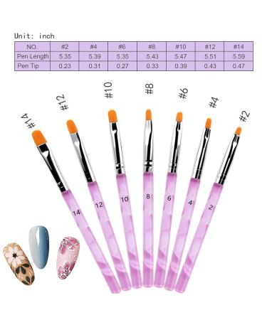 7-Piece Nail Art Brush Set - Professional Painting Pens & Dotting Tools for Gel Nails (Violet) | International Shipping Available - Buy Online on GoSupps.com