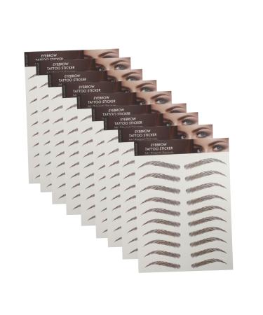 Abaodam 9 Sheets waterproof eyebrow stickers waterproof stickers Eyebrow Tool False Eyebrows Cosmetics 4d 1 count (Pack of 1) Brown