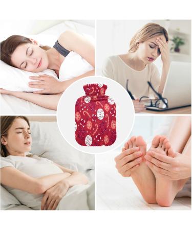 Christmas Ball Candy Snowflake Hot Water Bottle - 2L Fleece Cover for Hot & Cold Compress | International Shipping - Buy Online on GoSupps.com