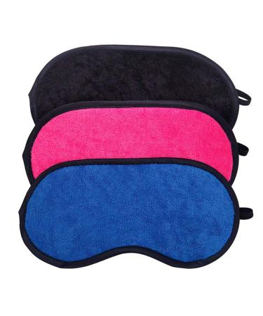 3 Pack Cute Girl's Travel Soft Microfiber Cloth Sleep Mask Eye-Shade Blindfold Nap Cover Eye Mask (3 Random Color)