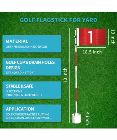 THIODOON 6ft Golf Flagstick with Detachable Cup - Anti-Rust Glass Fiber Design - Buy Online on GoSupps.com