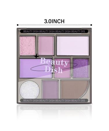 Boobeen Purple Smoky Eyeshadow Palette | 9 Shades Matte & Glitter Eye Shadow for Long-Lasting Makeup | International Shipping Available - Buy Online on GoSupps.com