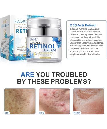 Retinol Face Cream Anti Wrinkle Face Cream Anti Aging Face Cream with 2.5% Retinol Hyaluronic Acid Vitamin E Night Face Cream for Women and Men - Buy Online on GoSupps.com