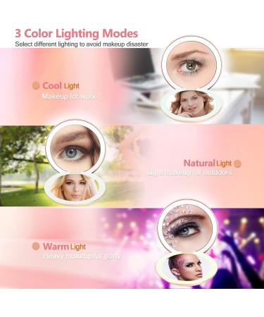 B Beauty Planet 25X Magnifying Mirror with Dimmable Light | Travel Makeup Mirror with Liquid Bling Quicksand Design | Portable Folding Mirror for Handbag | USB Charging - Buy Online on GoSupps.com