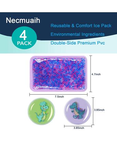 Animal Pattern Reusable Ice Pack 7.5 x 4.8 Inch - Hot/Cold Gel Bead Pack for Injuries - Knee & Back Pain Relief - Purple (2 Pack) - Buy Online on GoSupps.com