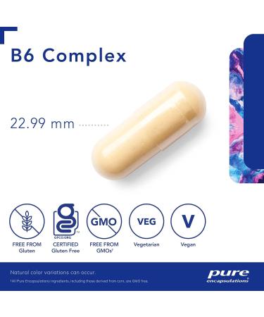 Pure Encapsulations - B6 Complex - Improved B Vitamin Formula Rich in B6-60 Vegetable Capsules - Buy Online on GoSupps.com
