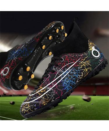 Dennger High-Top Soccer Cleats AG Spike Shoes - Unisex Size 10 Women/8.5 Men - Black - Buy Online on GoSupps.com