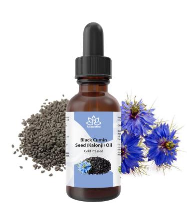 Relaxcation Organic Black Cumin Seed Oil Cold Pressed & Unrefined Nigella Sativa for Skin & Hair Reduces Wrinkles Nourishes Skin Stimulates Hair Growth - 1 oz bottle (1 oz) 1 Fl Oz (Pack of 1)