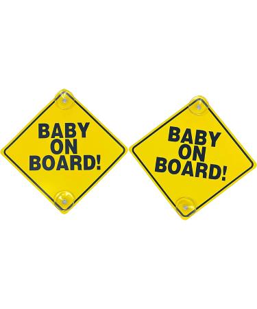 ONEBRAND Baby on Board Car Sign 2 Pack Warning Sticker with Suction Cups - Waterproof & Durable - Buy Online on GoSupps.com