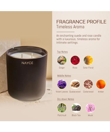 NAYCE Luxury Scented Candle - 100% Natural Soy Wax Aromatherapy - Made in USA - 14 oz Highly Scented Long Lasting Gift for Women - Suede Rose - Buy Online on GoSupps.com