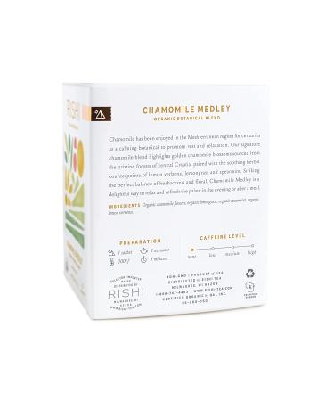 Rishi Tea Chamomile Medley Herbal Tea - USDA Organic & Fair Trade, Immune Support, Antioxidants, Caffeine-Free - 15 Sachet Bags (Pack of 2) - Buy Online on GoSupps.com