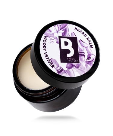 Babel Alchemy Beard Balm and Conditioner - All Natural Organic Grooming Beeswax Balm for Leave-In Conditioning Styling Softening and Promoting Growth for Mens Beards and Mustaches (Woody Vetiver)
