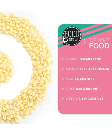 Food Crew 900g White Belgian Chocolate for Fondue - Perfect for Chocolate Fountains & New Year's Eve - 10 Individually Packaged Portion Bags - Buy Online on GoSupps.com