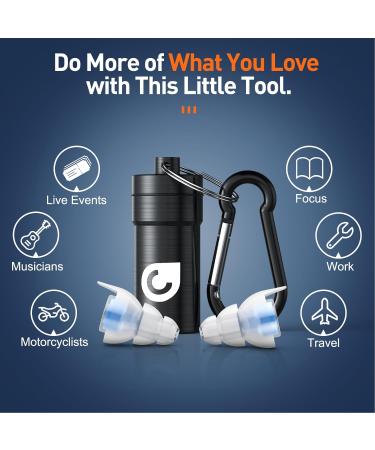 High Fidelity Concert Ear Plugs - Noise Cancelling Silicone Ear Plugs (20 dB) for Concerts Musicians Motorcycles Raves | 2 Pairs Blue - Superior Hearing Protection - Buy Online on GoSupps.com