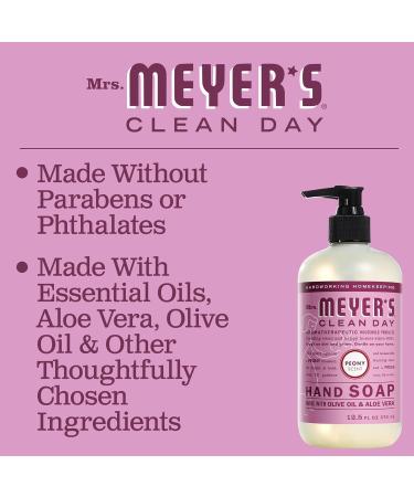 Mrs. MEYER'S CLEAN DAY Hand Soap, Made with Essential Oils, Peony, 12.5 fl. oz (Pack of 6) - Buy Online on GoSupps.com