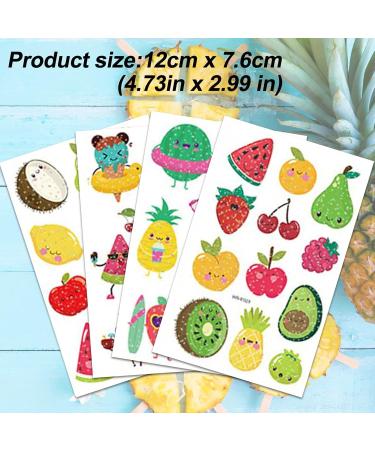 120 pcs Glitter Temporary Tattoos for Kids Summer Cartoon Fruit Waterproof Fake Tattoos Watermelon Strawberry Pineapple Tattoos Sticker for Boys Girls Birthday Party Favors - Buy Online on GoSupps.com