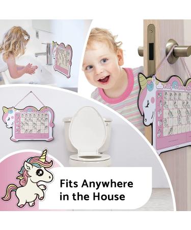 Potty Training Chart for Toddler Girls - Unicorn Design with 35 Reusable Magnetic Stickers | Reward System & Crown Included | 3 Easy Steps - Buy Online on GoSupps.com