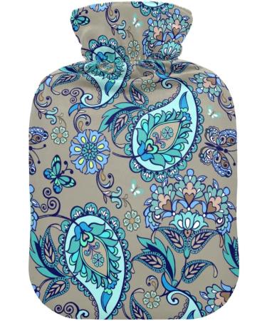 Shop Naanle Paisley Flower Ethno Heat Bottle - Transparent 1L Hot Water Bottle for Bed & Pain Relief | Ideal for Hands & Feet | Heat & Cold Therapy - Buy Online on GoSupps.com