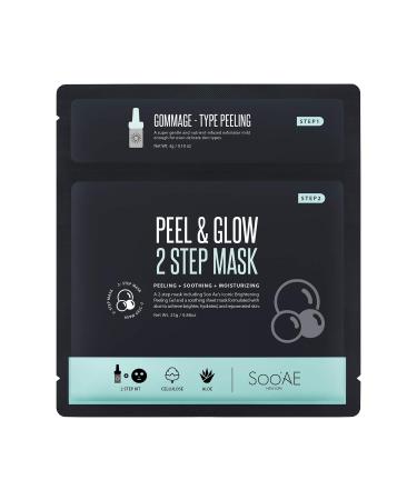 SooAe Peeling Gel & Hydrating Facial Mask - Peel & Glow 2-Step Biocellulose Mask Set (12 Count) - Revitalize & Hydrate Skin - Buy Online on GoSupps.com