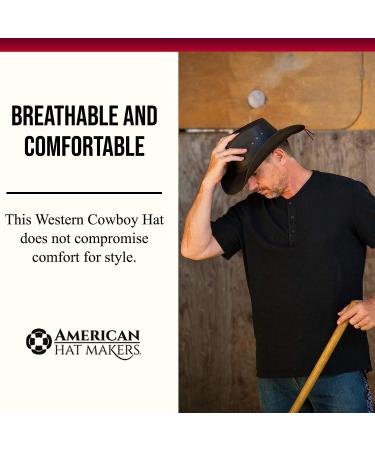 Hollywood Leather Cowboy Hat - Handcrafted 100% Fine Leather Hat by American Hat Makers - Breathable System - Brown, Large - Buy Online on GoSupps.com