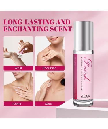 Aeshory Pheromone Perfumes for Women - 2 Pcs Rollerball Perfume Roll-On Travel Perfume Long-Lasting Pheromone-Infused Essential Oil (Floral & Fresh) - Buy Online on GoSupps.com