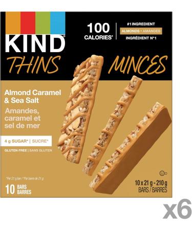 KIND THINS Almond Caramel & Sea Salt Gluten Free Bars 21g Bar (60 Count) - Buy Online on GoSupps.com