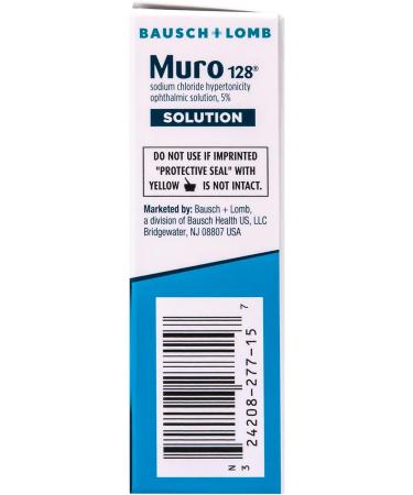 Muro 128 Solution Sodium Chloride Hypertonicity Ophthalmic Solution 5% Temporary Relief of Corneal Edema 0.5 fl oz (15 mL) (Pack of 2) - Buy Online on GoSupps.com