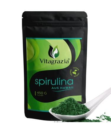 VitAgrazia Hawaii Spirulina Powder - Real Hawaiian Spirulina Algae 450g - 100% Pure Spirulina Hawaii Powder - Natural Hawaiian Spirulina - Spirulina Powder - Buy Online on GoSupps.com