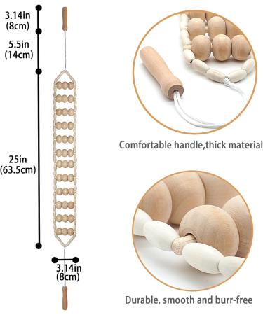 Eco Beech Wood Massage Roller & Extra Gun Roller - Self-Massage Device for Neck Back Legs & Cellulite Relief | Sustainable Wood - Buy Online on GoSupps.com