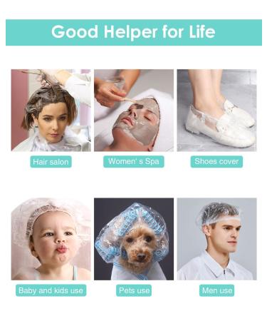 SEVENHEAD 100PCS Disposable Shower Caps - Large Waterproof Bath Caps for Women - Blue - Travel and Hotel Essentials - Buy Online on GoSupps.com