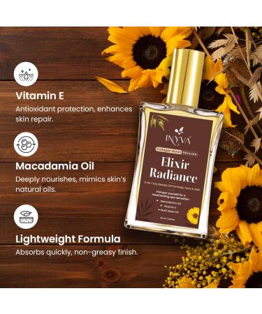 Elixir Radiance 3-in-1 Luxurious Dry Beauty Oil - Nourishing Vitamin E & Macadamia Oil for Body Face & Hair | Hydrating Non-Greasy Lightweight | Achieve Radiant Glow - 3.38 Oz - Buy Online on GoSupps.com