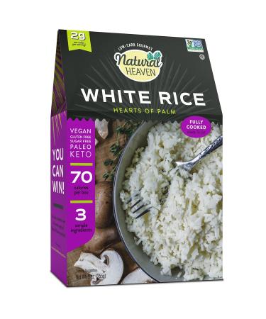 Natural Heaven Hearts of Palm White Rice | Gluten-Free | 4g of Carbs | High Fiber | Keto | Paleo | Vegan - Vacuum Packed - (9 Ounce - 1 Count)