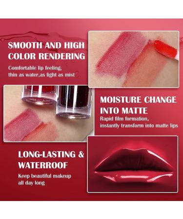 Prreal 2pcs Lip Tint Stain Mini Lip Stain Set | Long Lasting, Waterproof Formula | High Pigment Lipstick for Lips, Cheeks, and Eyes | Moisturizing Liquid Lipstick | 02 Watermelon + 03 Cherry - Buy Online on GoSupps.com