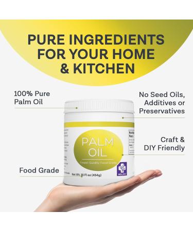 MD.LIFE PALM OIL - 16oz - Sustainable Food Grade Palm Oil for Cooking - Great for Soap Making Supplies Cooking Oil Creams and Lotions 1 Pound (Pack of 1) - Buy Online on GoSupps.com