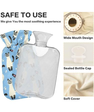 Naanle Siamese Cat Hot Water Bottle with Cover - 2L Large Pain Relief & Therapy | Warm-Up Bag for Bed Hands & Feet - Transparent Design - Buy Online on GoSupps.com