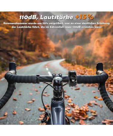 2024 Upgraded Aluminum Alloy Bicycle Bell - 110dB for 22-31.8mm Handlebars | MTB & Mountain Bike Horn - Black - Buy Online on GoSupps.com