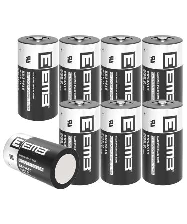 EEMB 8Pack ER34615 D Cell Batteries 3.6V Lithium Battery 19Ah Li-SOCL Non-Rechargeable Battery LS-33600 SB-D02 XL-205F for CNC Machine Tool, Injection Molding Machine,Printing Machine,Meter,Clock