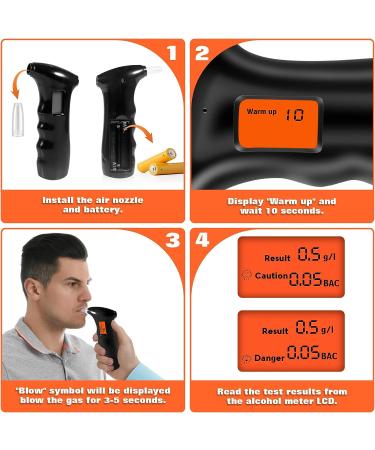Seven-first Professional-Grade Accuracy Breathalyzer  Portable Alcohol Tester with LCD Digital Display for Personal  Home or Party Use with 5 Mouthpieces  7 - Buy Online on GoSupps.com