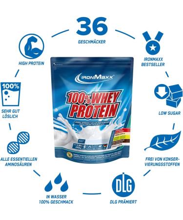Ironmaxx 100% Whey Protein Powder - French Vanilla 2.35kg | Water-Soluble Low Sugar & Flavor Variety - Buy Online on GoSupps.com