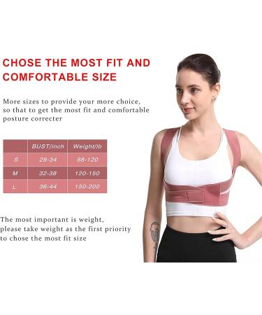 Posture Corrector for Women Gathered Chest Support Back Brace Breathable Adjustable Back Shoulder Straightener Elastic Band (Color : Size : Medium) (Medium) (Large) - Buy Online on GoSupps.com