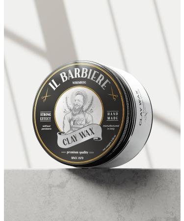 IL Barbiere Clay Wax Pomade Water-Based 2 Set | Strong Hold Natural Hair Wax for Men | Paraben & Silicone-Free 2x100ml - Buy Online on GoSupps.com