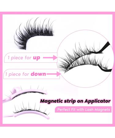 Magnetic Eyelashes with Applicator Wispy Magnetic Lashes No Glue or Liner Needed 4 Magnets Cat Eye Lashes Natural Look - Buy Online on GoSupps.com